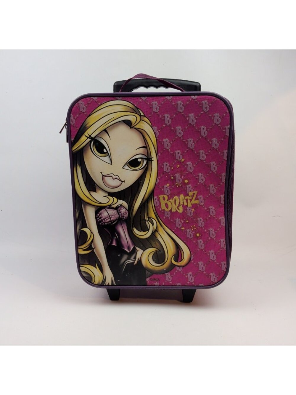 Vintage Bratz Cosmetic Rolling Wheeled Suitcase Y2k Travel Case Carry On Luggage